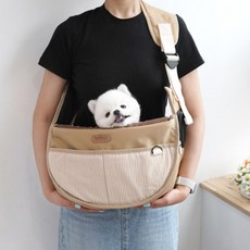 슬링백 포대기 가방 강아지 고양이 산책 포대기 가방 베이지 L사이즈 슬링백 애완견 애완묘TL, 그레이L