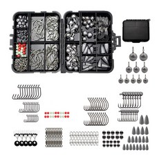 나스카피 낚시 종합 채비 멀티 태클박스 183pcs 모음, 1개, 블랙