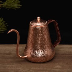 AIRASI 커피 드립 포트 카페 빈티지 500ml 소형 레트로 손잡이 주전자 구리, 500ml 작은 커피포트, 1개