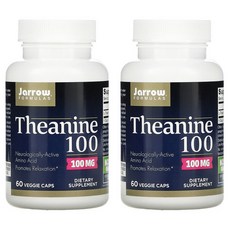 Jarrow FORMULAS 賈羅公式 茶胺酸素食膠囊 100mg, 60顆, 2罐