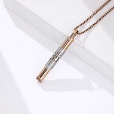 瑜伽符號冥想項鏈 呼吸減壓圓管口哨 正念緩解焦慮不銹鋼飾品吊墜, 玫瑰金吊環款, 1個