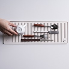 JVR 플래티넘 국내산 실리콘 트윈 드라잉 매트 휴대용 설거지 식기건조대, 초코브라운