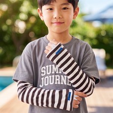 어린이 루즈핏 쿨토시 여름 필수품 자외선 차단 손가락 고리형 스트라이프 팔토시