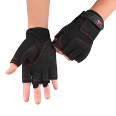 투바이젠 자전거 라이딩 장갑 등산 헬스 반장갑, 1세트, 블랙