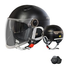 JODDA 오토바이 헬멧 3C 헬멧 안전모 자외선 차단 아동, 이중/길다/블랙