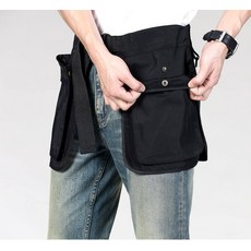 앞치마 주머니 포켓 카페 허리앞치마 공방 주방 전대 목공 방수 허리가방, 4_방수 블랙 2소가방+1대가방