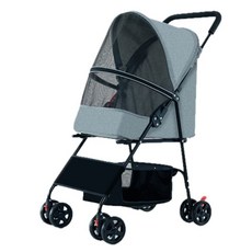 BND 可折疊寵物推車 BNDC101 黑色/灰色 超輕量 折疊式 萬向輪 貓狗推車, 灰色, 1個