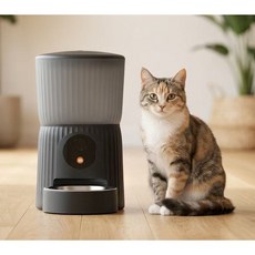 모이쯔 강아지 고양이 스마트자동급식기 4L 어플연동 정량배식 홈켐, 1개, 블랙