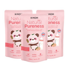 K-MOM Nature Pureness泡沫奶瓶清潔劑補充包, 500ml, 3片