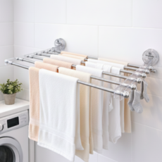 허니앤코 강력흡착식 무타공 벽부착 빨래건조대