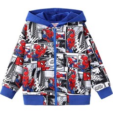 Marvel Spiderman Clothes Little Boy Zipper Hoodie Girl Hooded Cardigan Blue Boys' Apparel Zip Up H