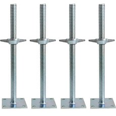 비미티 4팩 조절 가능한 비계용 나사 잭 18인치 헤비 듀티 레벨링 1-1/4인치 OD 베이스 플레이트 베이커 스타일 다리 가능 실버, Bimiti 비계용 조절 가능한 스크류 잭 4팩 45.