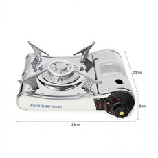 썬터치 휴대용 가스버너 스텐 고정형 상판 캠핑 가스렌지 고화력 미니 까스렌지 ST-003, 기본, 1개