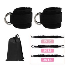 인플라워 홈트레이닝 힙업 운동 기구 킥백 엉덩이 근육 운동 끊어짐 방지 밴드 세트, 1세트, 블랙