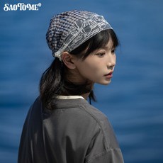 【包君 舒心 】早乙女 惠子saotome 日系復古 田園文藝風 甜美 拼接肌理感 蕾絲頭巾帽 編織款 時尚
