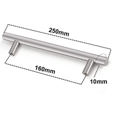 주방 캐비닛은 가구 서랍을 당깁니다 스테인레스 블랙 스틸 옷장 찬장 직선 손잡이 실버, silver 160mm