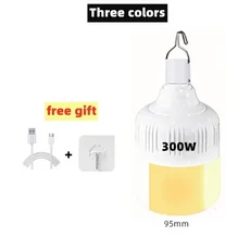 LED 랜턴 머리 등산용 안전모 올인원 휴대용 비상 조명 후크 전구 야외 캠핑 USB 충전 파티오 베란다 정원 3 색, 3개