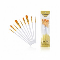 더하임 도색용 붓 10종 올인원 세트 프라모델 피규어 건담 건프라 미니어처 디테일링 브러쉬, 1세트, 화이트