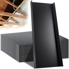 50팩 24개의 다락방 단열 배플 대형 블랙 내구성 있는 폴리에틸렌 다락방 배플 61cm(24인치) 중앙 래프터 베이 5.1cm(2인치) 에어 채널 래프터 통풍구는 지붕 환, 1