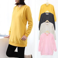 국산 컬러 기모 삼각애리 수유티 임산부 빅사이즈 외출복