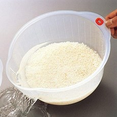 이노마타 쌀세척볼 야채 과일 세척바가지 샐러드 무침요리 믹싱볼 3~4인용, 1개