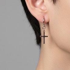 남자 십자가 귀걸이 귀찌 드롭 Heybridge