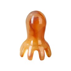 문어 두피 괄사 마사지 그립감 좋은 빗 목 어깨 뭉친 근육 풀기 바디 마사지기 선물, 일반-커피, 1개