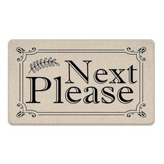 Livcoz Vintage Next Please Welcome 현관 매트 레트로 큐 서비스 표시기 장식용 도어매트 미끄럼 방지 바닥 입구 러그 정중한 로우 프로파일 실내 실