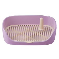 開放式防濺狗狗便盆，網格瀝尿設計，防滑穩固，易清潔寵物訓練便盆, 丁香紫, 1個
