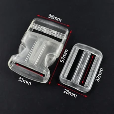 2/5/10Sets 32/38mm 배낭 걸쇠 플라스틱 퀵 릴리스 버클 D 링 웨빙 트라이 글라이드 슬라이더 후크 개 목걸, 02 32mm 5Sets, 02 5Sets