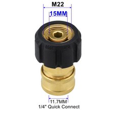 회전 M22 고압 세척 건용 호스 어댑터 연결용 히치 커넥트, M22 15MM Connect, 1개