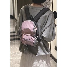 戶外雙肩包撞色登山包野餐復古書包輕便旅行包可愛輕薄揹包, 紫色