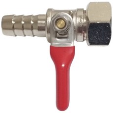 新多多小舖 單口瓦斯考克，紅柄，長度 5.7cm，螺牙內直徑 1.9cm，插心外直徑 1.25cm, 1個, 單一顏色