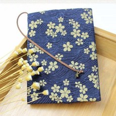 INSAVII 패브릭 다이어리 커버 빈티지 꽃무늬 북커버 A5 사이즈 보호, 베이지선확