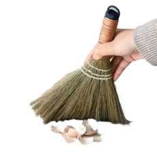 핸드메이드 빈티지 다용도 미니 갈대 빗자루, 20*31 브라운, 1개