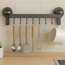 소담데이 간편설치 강력흡착 조리기구걸이, 1개, 그레이