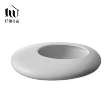 【好物良品】中式古典禪意扁形陶瓷花瓶 花藝花器 插花裝飾品 桌面餐桌擺飾, 白色