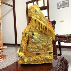 高級龍紋織錦緞布龍袍 鑲玉設計 華麗黃色, 1個, 大尺寸留言詢問（非下單處）