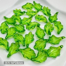 브롤리 투명 그린 아크릴 비드 액세서리 수제 DIY 장식 팔찌 구슬, 다양한 액세서리가 있는 아크릴 천공 단풍, 바나나 잎 100개
