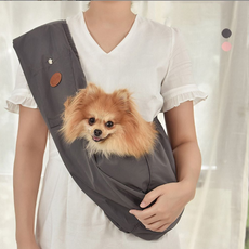 펫 캐리어 슬링백 포대기 숄더형 외출가방 소형 반려동물용 휴대용 이동가방 외출용 펫백, 핑크