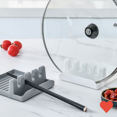 주방정리소품 주방 받침대 냄비 뚜껑 국자 받침 조리, 1개, 그레이