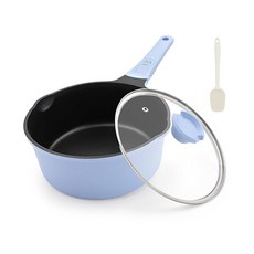 보비쿠케 작은 소스 팬 뚜껑 1 5Qt 논스틱 팬 우유 냄비 & 분리형 손잡이 인덕션 호환 오븐 안전 PFOA 프리, Blue, 1.5 QT