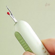 휴대용 실밥 제거 도구 바느질 실 정리 커터 니퍼 핸디 미니 사이즈 화이트 그린, 1개, 상세페이지 참조