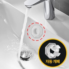 로열스테디 자동개폐 세면대 오버플로우 캡 마개, 화이트, 2개