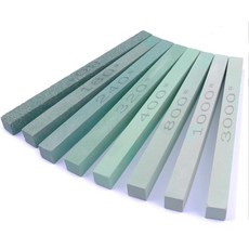 LWCUSNJ 8개 직사각형 모양의 샤프닝 스톤 스틱 세트 5.92인치 그린 실리콘 카바이드 스톤 그릿 사이즈 80#-3000# 모델 금속 및 칼 절단 도구용, 8