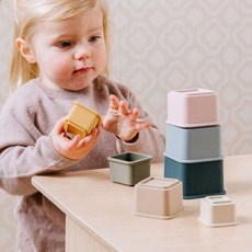 유아 감각 소근육 발달 실리콘 탑쌓기 컵쌓기 놀이 ths+2156Re