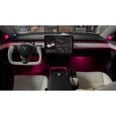技陞 特斯拉 Model 3/Y 專用 雷雕氣氛燈 128色, 1個, ModelY