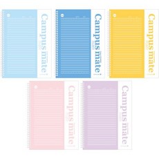 모닝글로리 캠퍼스메이트 노트 ver 2 16절 좌철 5p 세트, 레드. 블루. 옐로우. 스카이블루. 핑크, 1세트 레드. 블루. 옐로우. 스카이블루. 핑크, 1세트