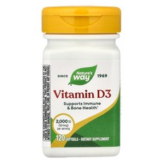 Nature's Way 비타민D3 50mcg(2 000IU) 소프트젤 120정 Way (네이처스 웨이), Nature's Way, 비타민D3, 50mcg(2,0