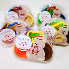 플레이도우 찍기틀 구디백 단체선물 답례품 어린이집 유치원 교회 학원 생일잔치 크리스마스, 혼합색상, 1개